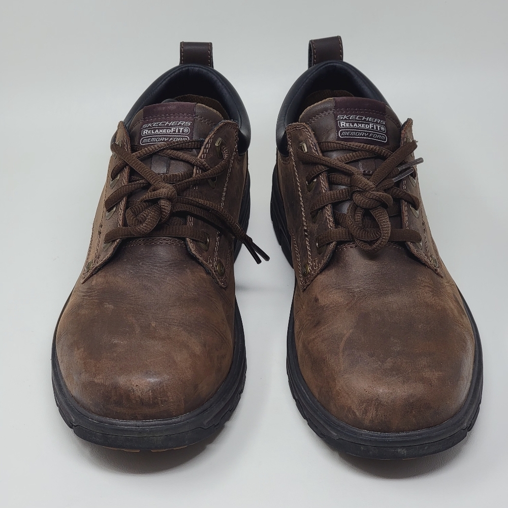 Skechers Men's Segment Rilar Brown Leather Shoes Relaxed 64260EW Size 10.5 W - Picture 5 of 10